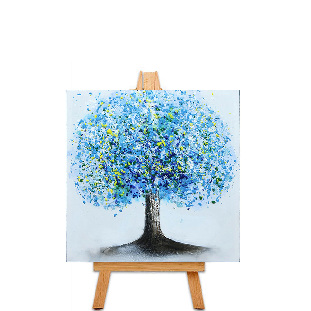 캔버스 유화 젤리트리 블루 60x60 풍수 나무그림액자거실그림액자 벽시계전문