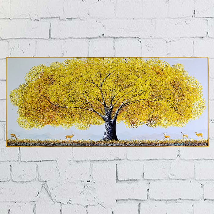 아크릴 황금 사슴돈나무 특대형 거실 로비 디자인액자거실그림액자 벽시계전문
