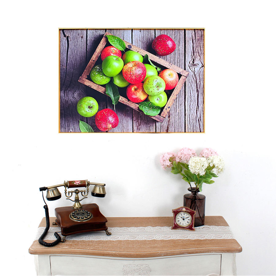 40x60 아크릴 복을 부르는 사과 바구니 풍수 큐빅 액자거실그림액자 벽시계전문