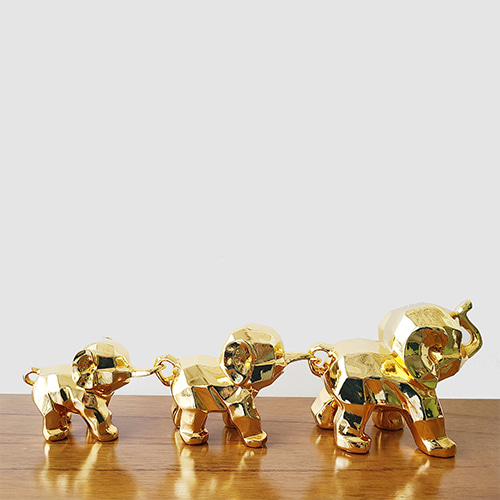 황금 큐브 코끼리 세트 부자되는 귀여운 풍수 장식품거실그림액자 벽시계전문