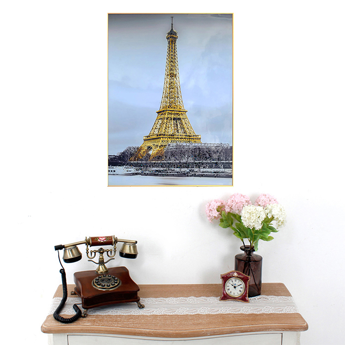 40x60 아크릴 에펠 탑 거실 현관 모던 디자인 큐빅 액자거실그림액자 벽시계전문