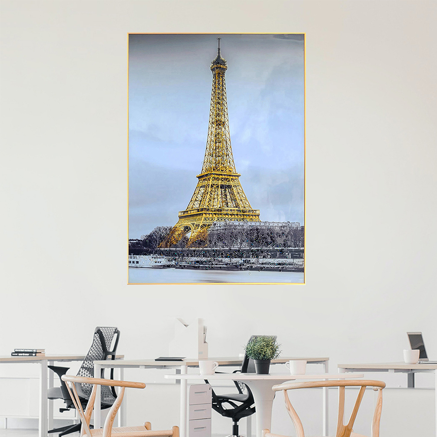 80x120 아크릴 에펠 탑 거실 로비 특 대형 큐빅 액자거실그림액자 벽시계전문