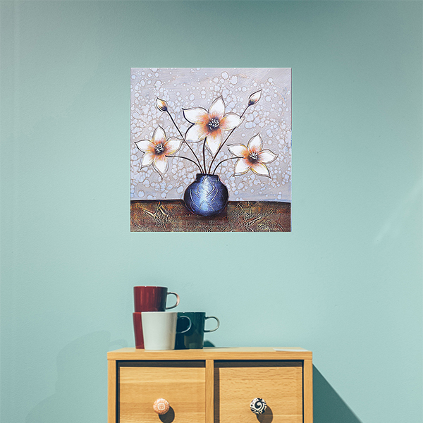 60x60 캔버스 유화 거실 주방 수작업 정물 꽃 그림 액자거실그림액자 벽시계전문